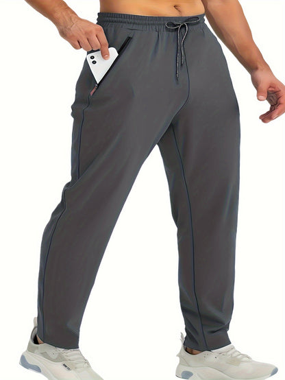 Set pantaloni da jogging uomo – comodi pantaloni sportivi casual con tasche con cerniera per tutti i giorni, sport e tempo libero