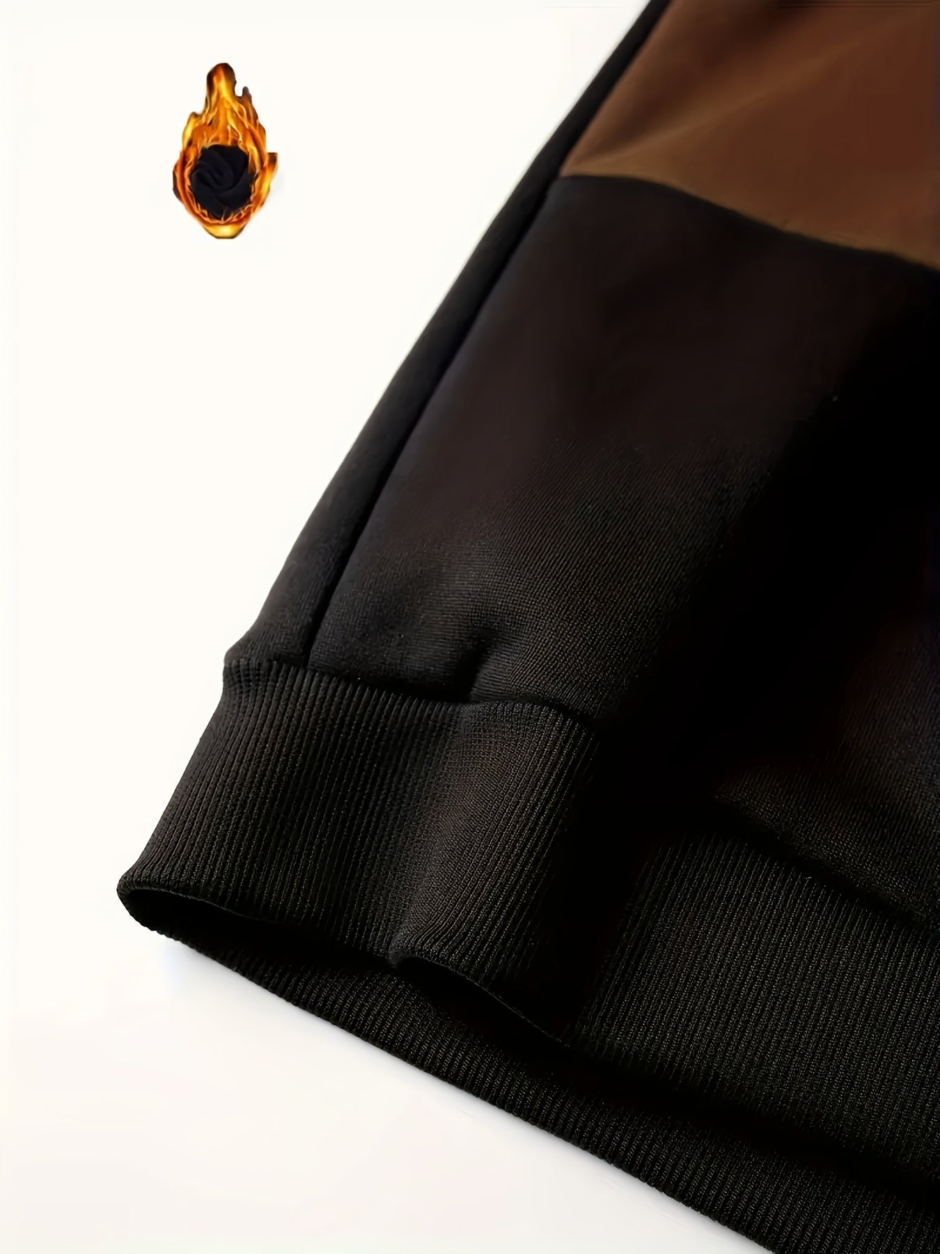 Herren Hoodie Color-Block Schwarz Weiß Braun mit Kapuze