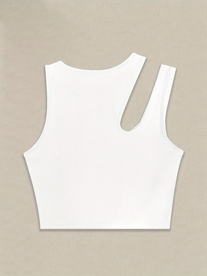 Dames asymmetrische crop top voor de zomer – modieus vrijetijds- en feesttopje