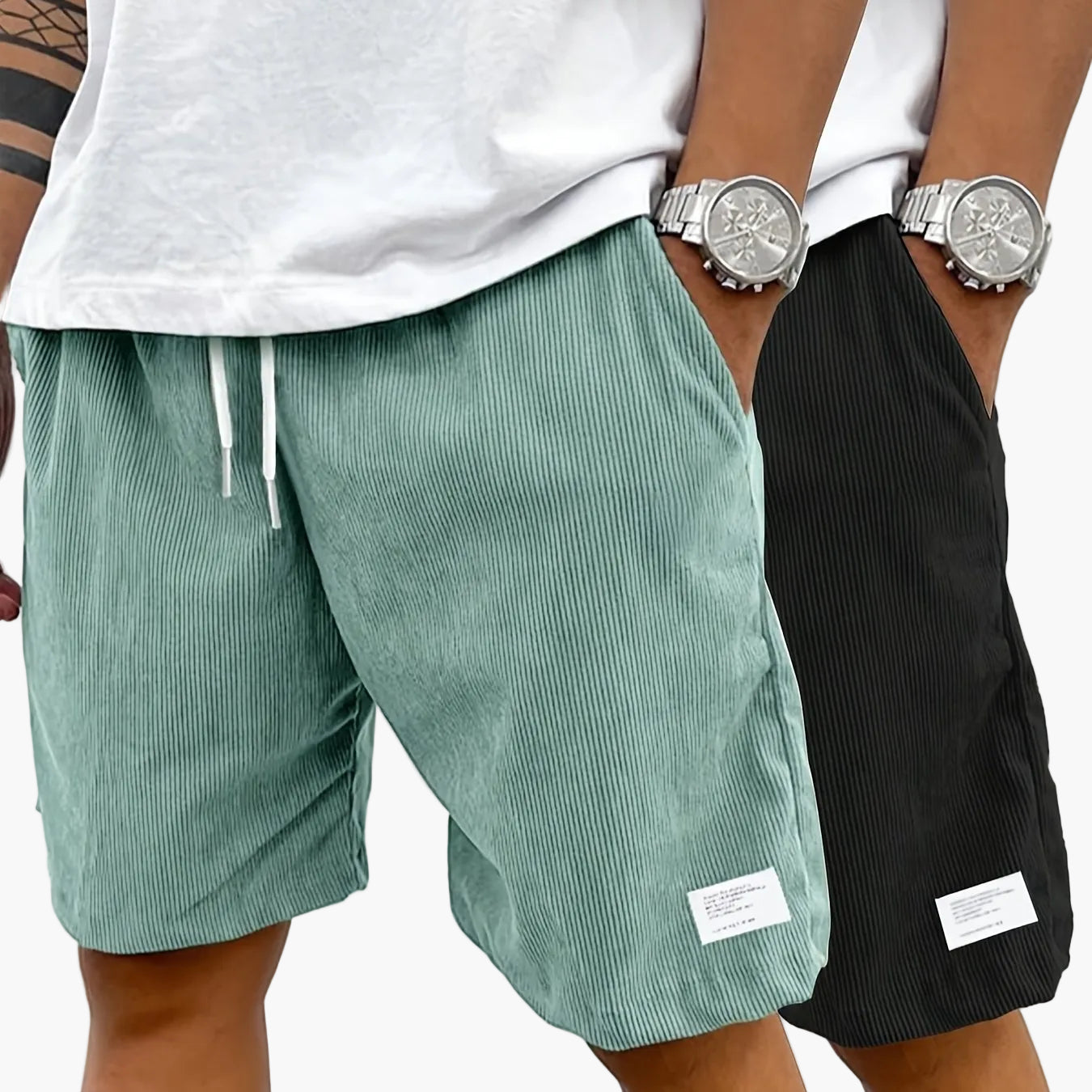 Pantaloncini da uomo vintage casual con tasche – Vestibilità regolare, stile street, moda estiva