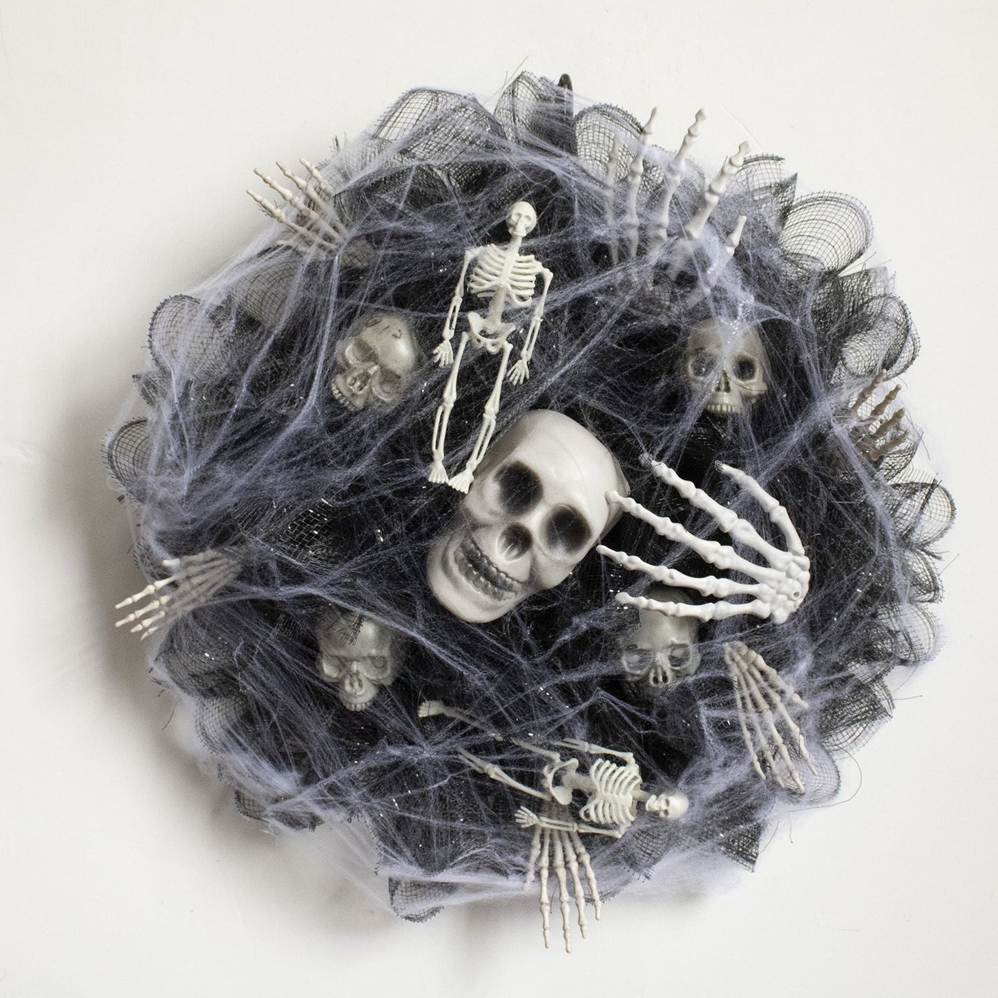 Halloween dørkrans med skeletguirlande – Uhyggelig hoveddørsdekoration til Halloween-fester