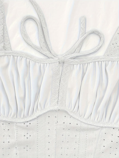 Damski top gorsetowy w stylu boho z ozdobnym sznurowaniem – modny bustier na wiosnę i lato