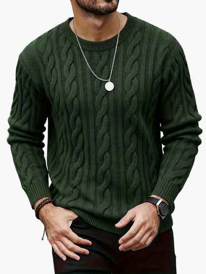 Herren Pullover Zopfmuster Strick – Modischer Casual Look für Herbst & Winter