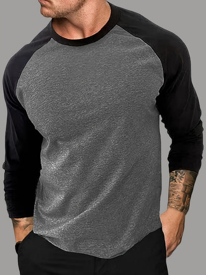 Langærmet raglan-T-shirt til mænd i to farver