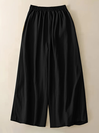 Pantaloni da tempo libero donna a gamba larga con vita alta e coulisse – Look estivo elegante per tutti i giorni e l’ufficio