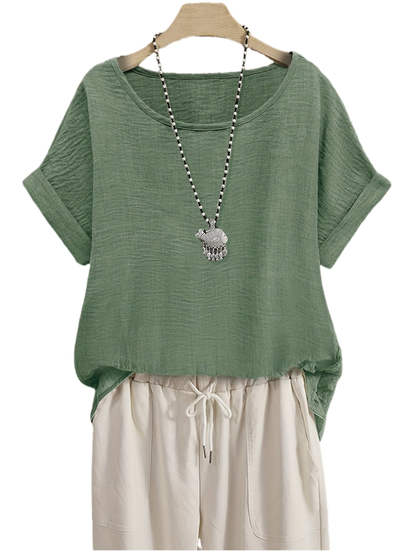 Dames zomerse blouse met korte mouwen – losse casual stijl voor dagelijks gebruik en vrije tijd