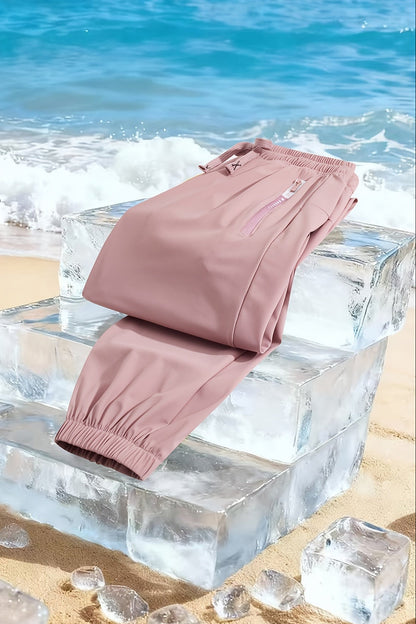 Męskie spodnie dresowe Regular Fit – letni styl casual, luźne z kieszeniami i sznurkiem w pasie