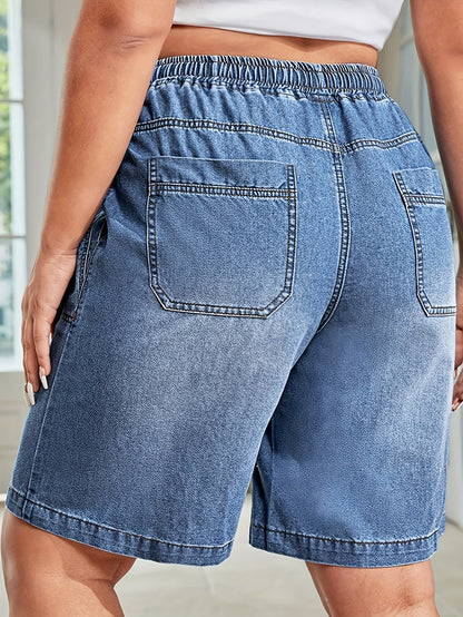 Dame bermudashorts i afslappet stil med snøre til forår og sommer