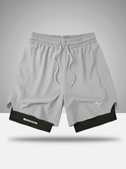 Pantaloncini da allenamento uomo fitness sport taglio regolare con coulisse e tasche laterali