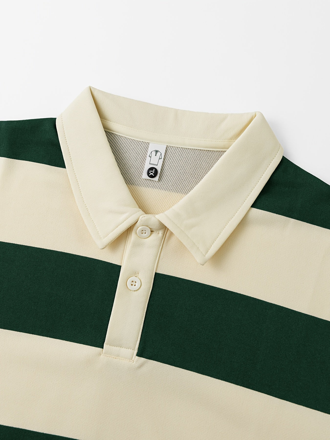 Gestreiftes Langarm Polo-Sweatshirt mit Kragen und Bündchen