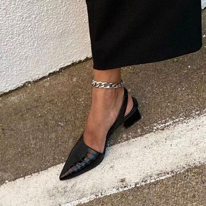 Damen Slingback Pumps mit Blockabsatz – Elegante Spitzenschuhe für Alltag und Büro