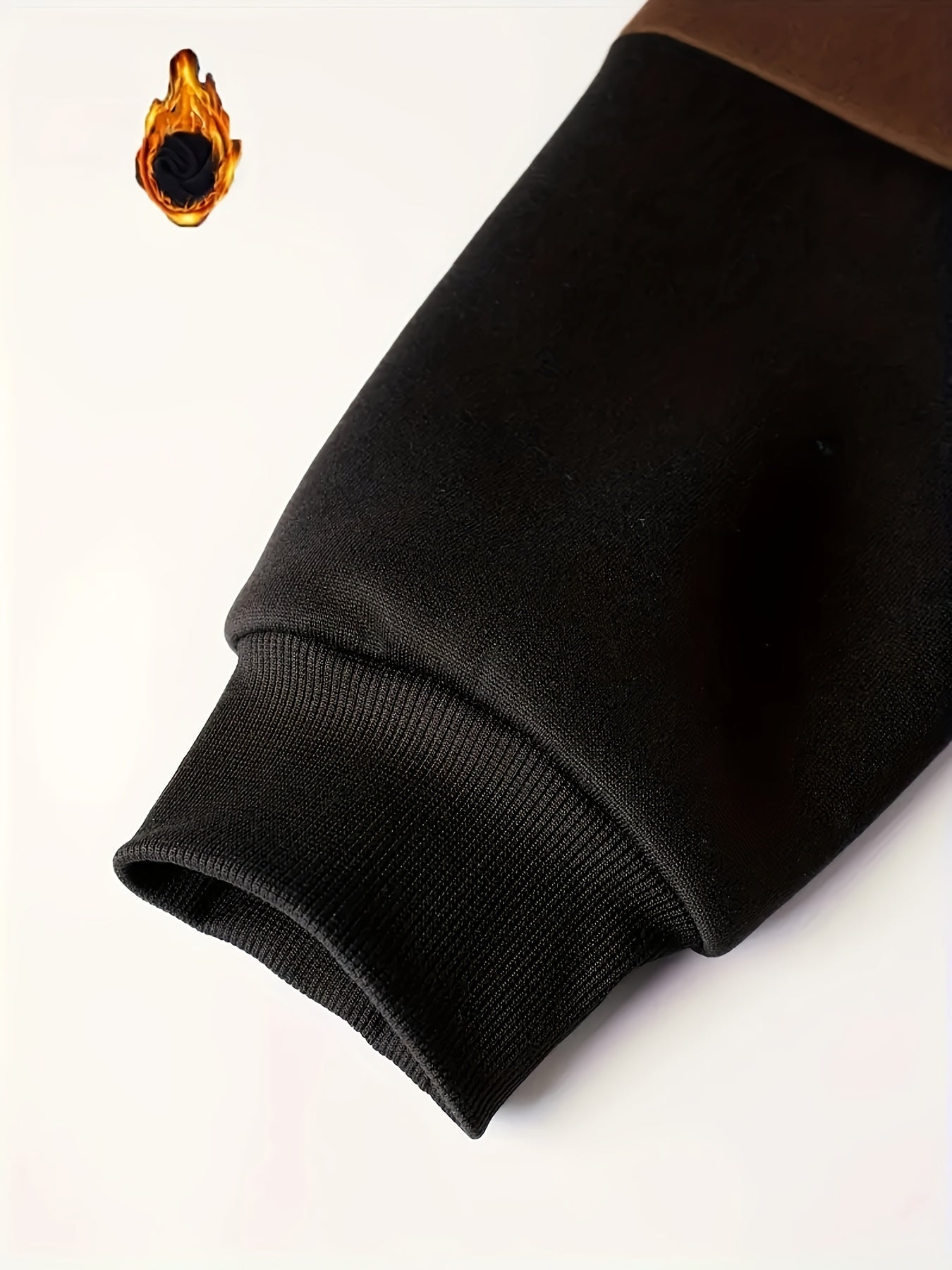Herren Hoodie Color-Block Schwarz Weiß Braun mit Kapuze