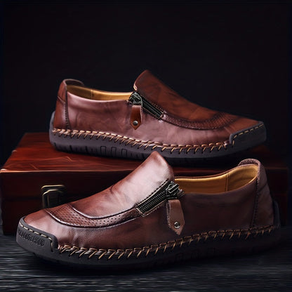 Heren mocassin-slippers vintage met rits – comfortabele vrijetijdsschoenen voor dagelijks gebruik en feestjes