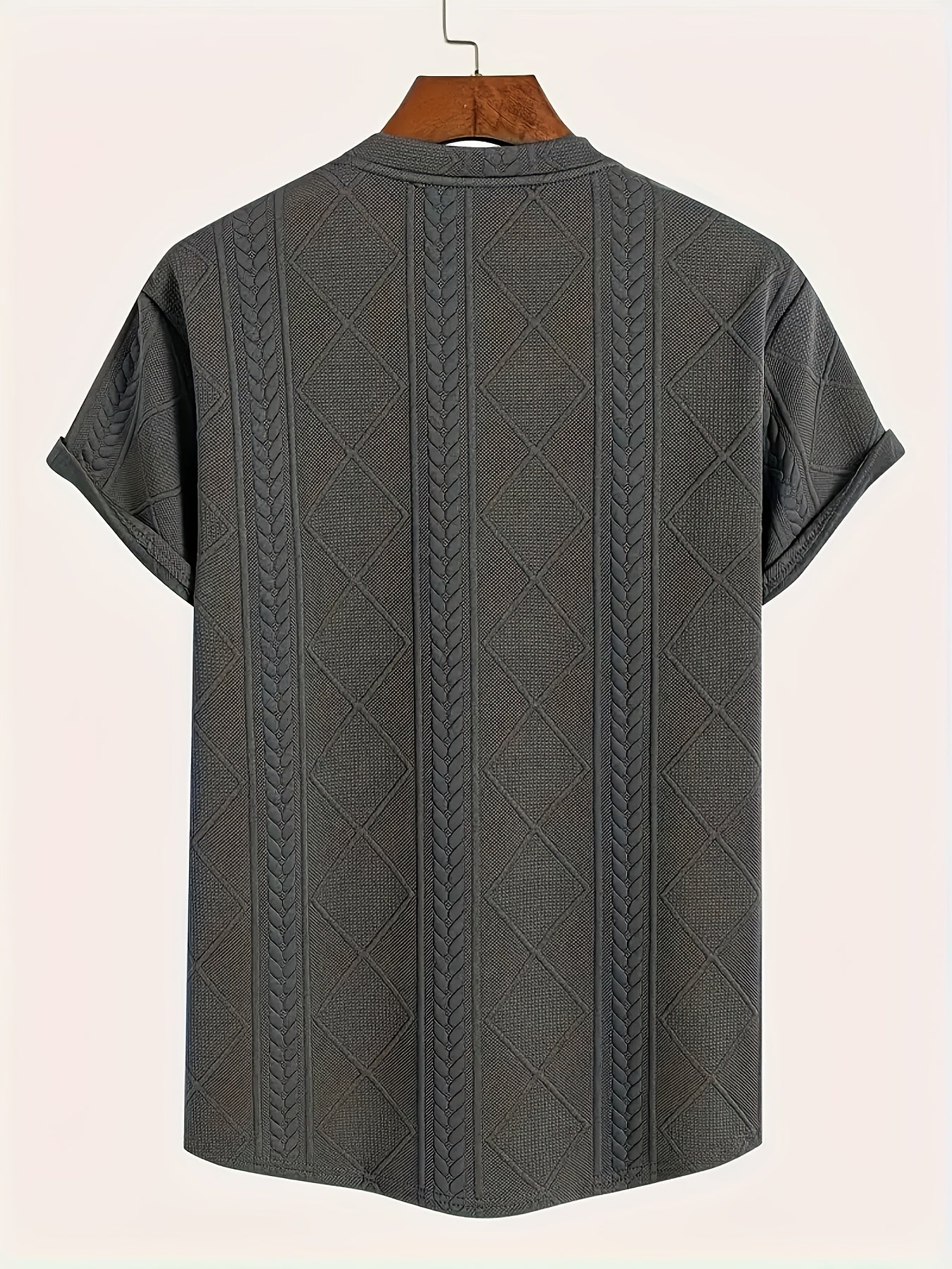 Herren T-Shirt im Strick-Look mit Rundhalsausschnitt, Casual Style, Sommer