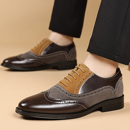 Herren Business Freizeitschuhe Klassische Brogue-Schnürschuhe für Alltag und Büro