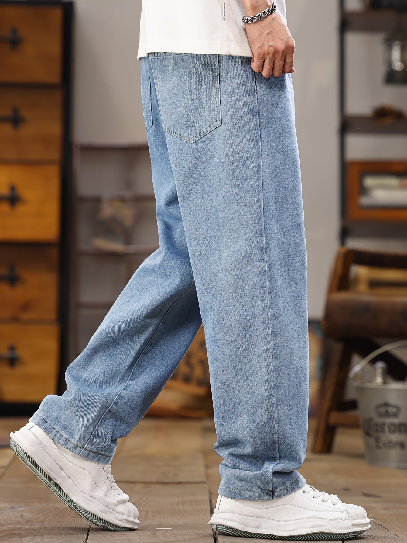 Jean jogging homme coupe décontractée – style streetwear décontracté avec cordon de serrage, idéal pour les loisirs et le quotidien