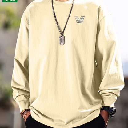 Maglia unisex a maniche lunghe, girocollo, casual