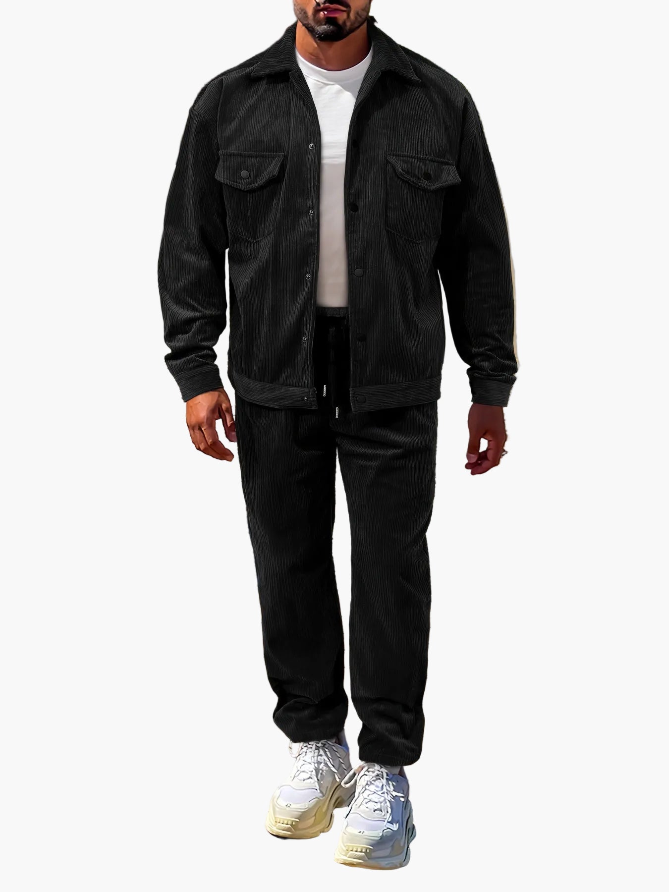 Ensemble deux pièces loisirs homme veste & pantalon – Streetstyle moderne pour l’automne et l’hiver