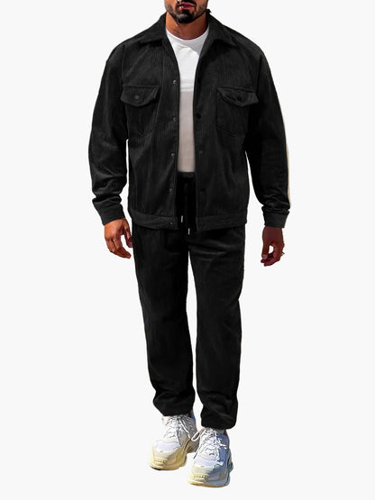 Ensemble deux pièces loisirs homme veste & pantalon – Streetstyle moderne pour l’automne et l’hiver