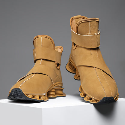 Herren High-Top-Schuh mit Klettverschluss und profilierter Sohle