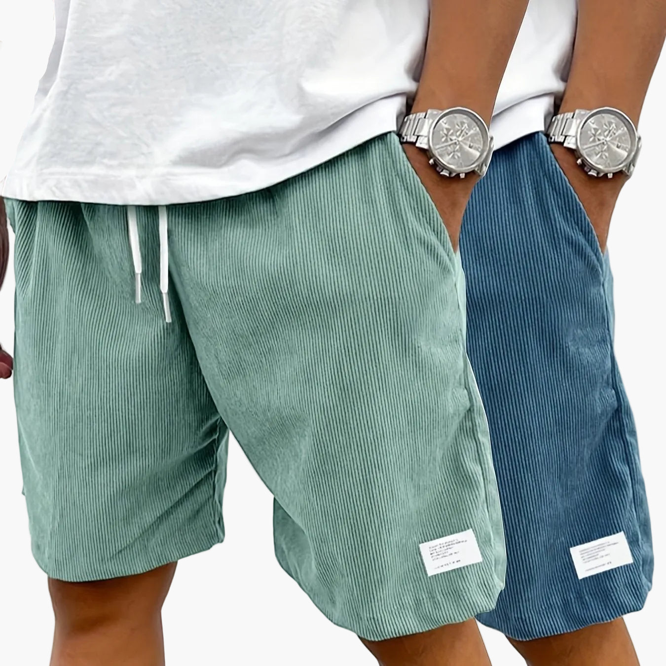 Pantaloncini da uomo vintage casual con tasche – Vestibilità regolare, stile street, moda estiva