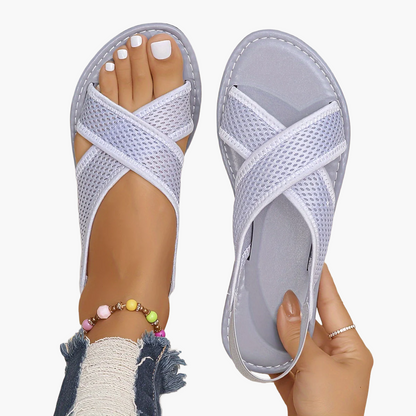 Sandali da donna comodi per il tempo libero con cinturini incrociati – Scarpe estive confortevoli per tutti i giorni e per le vacanze
