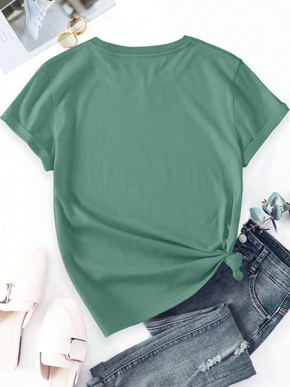 T-shirt donna con stampa di fiori selvatici – Maglietta casual moderna con illustrazione floreale, ideale per tutti i giorni e outfit rilassati