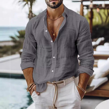 Camicia casual uomo – Design classico per look estivi eleganti, ideale per vacanze e uso quotidiano