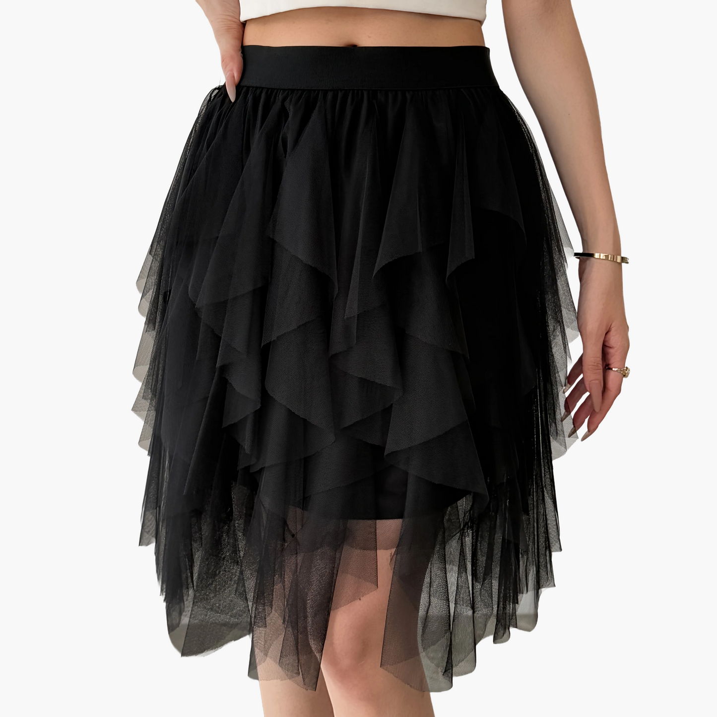 Damen Tüllrock Kurz Mehrlagig Flatternd Eleganter Stil – Perfekt für Party und Alltag