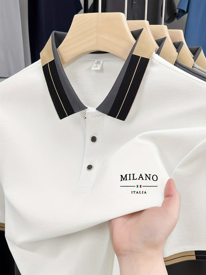 Herre Polo Milano Italia – Stilfull fritidsskjorte med moderne kragedesign
