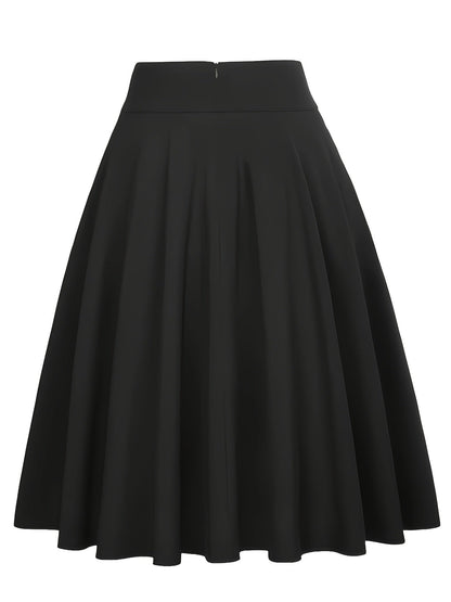 Damen Skaterrock mit Schleife und Taschen – Eleganter Freizeit- und Alltagsrock