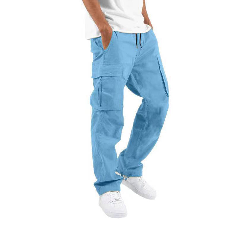 Pantalon cargo pour homme style streetwear – Pantalon décontracté confortable à coupe droite avec grandes poches