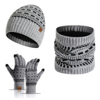 Driedelige winterset met muts, handschoenen en sjaal