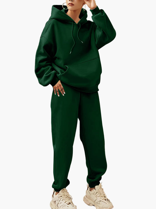 Set Tuta Jogging Oversize Donna con Felpa con Cappuccio – Comodo Look Streetwear per Quotidiano & Sport