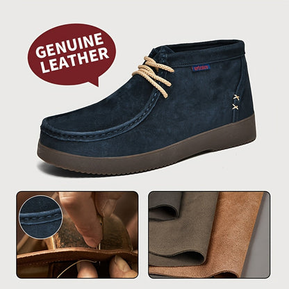 Herren Chukka Schnürschuhe Wildleder-Optik Moccasin-Stil