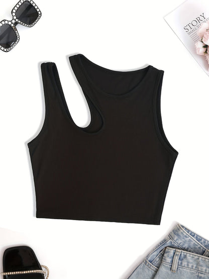 Dames asymmetrische crop top voor de zomer – modieus vrijetijds- en feesttopje