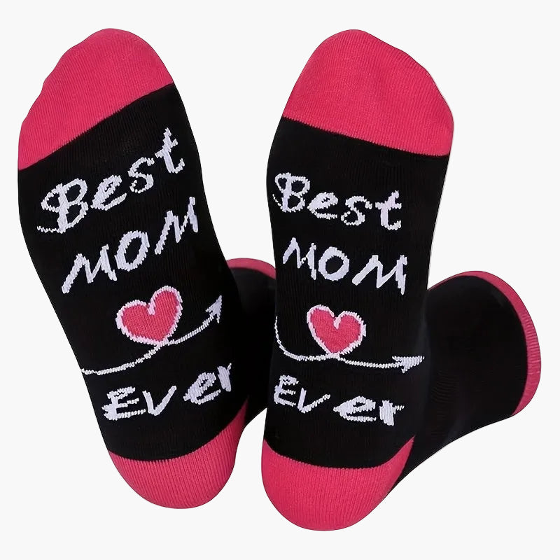 Damen Socken Geschenk Lustig – Best Mom Ever – Bequeme Freizeitsocken für Mütter, Muttertagsgeschenk, Geburtstagsidee