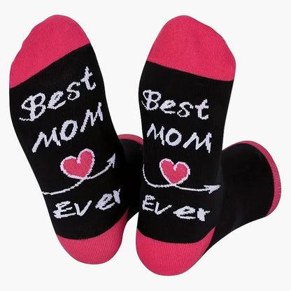 Damen Socken Geschenk Lustig – Best Mom Ever – Bequeme Freizeitsocken für Mütter, Muttertagsgeschenk, Geburtstagsidee