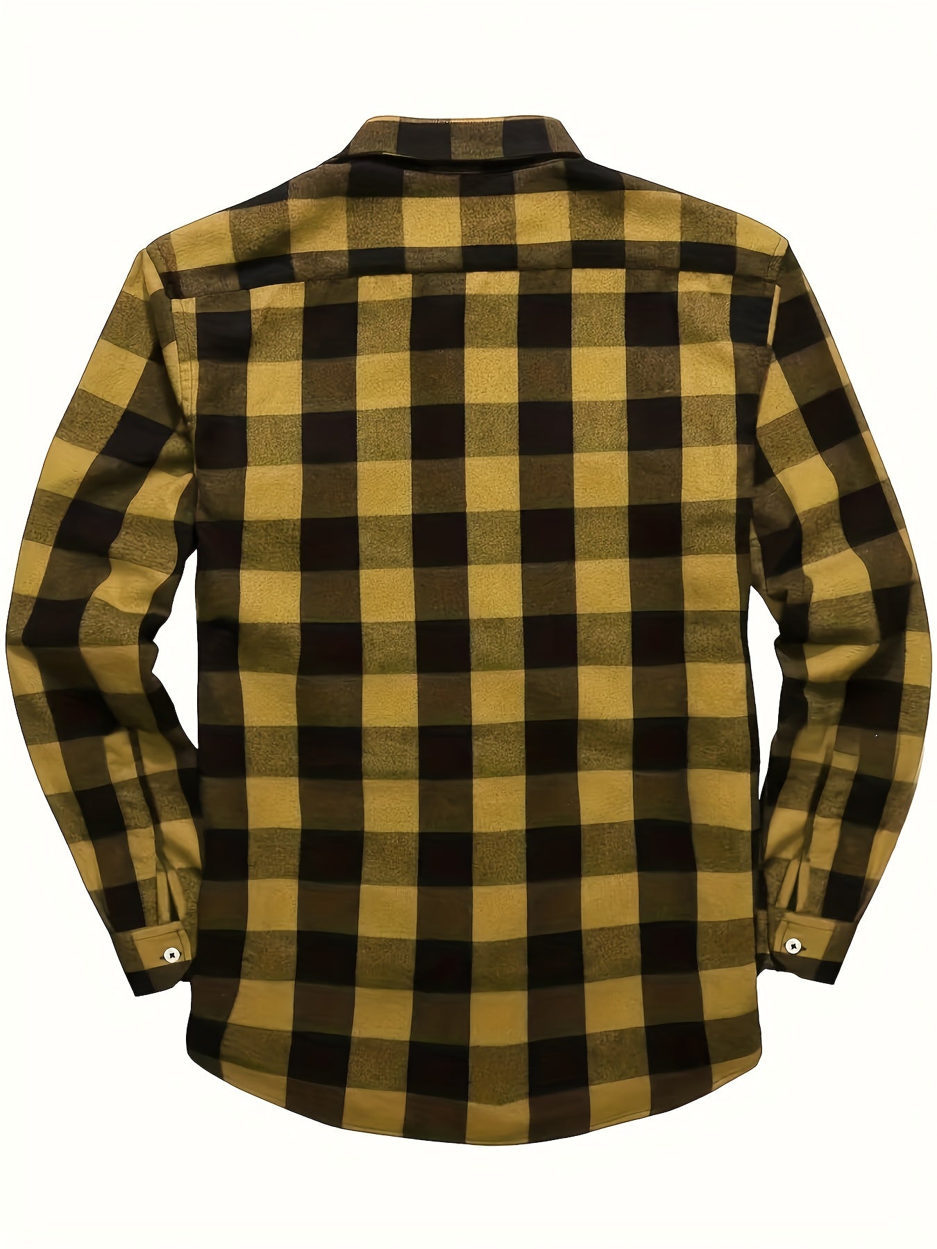 Geruit herenoverhemd met lange mouwen en klepzakken, casual stijl