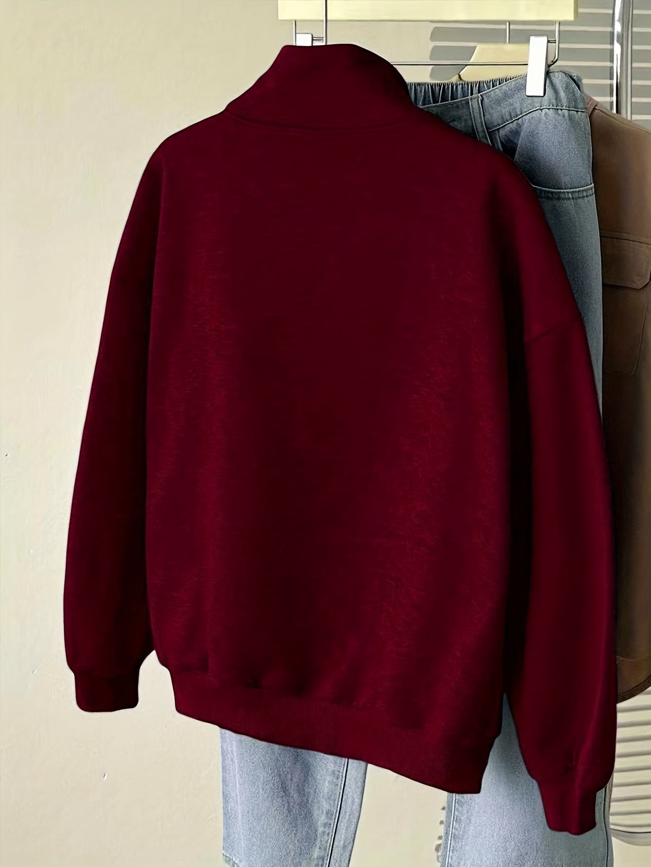 Felpa con cappuccio da donna, stampa Brooklyn, cerniera, collo alto, maniche lunghe, grigio, rosso, blu navy, nero