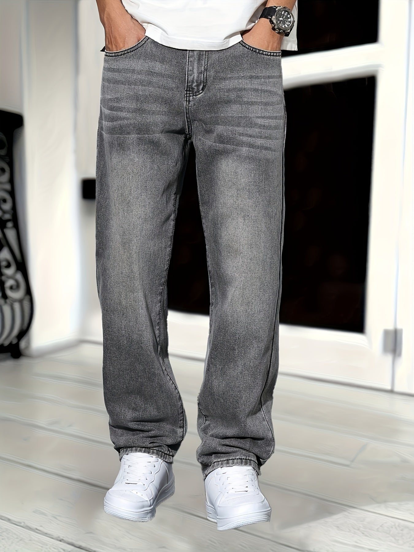 Jean coupe décontractée pour homme – Style urbain pour le quotidien et les loisirs