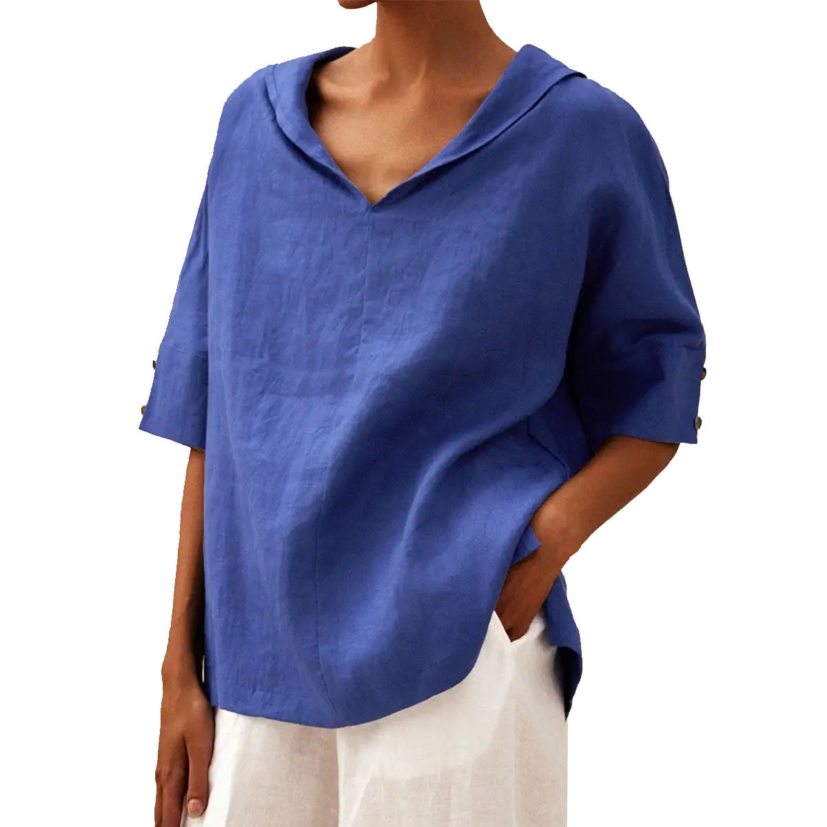 Damen Halbarm Bluse für Büro und Freizeit – Legerer Komfort, Eleganter Look