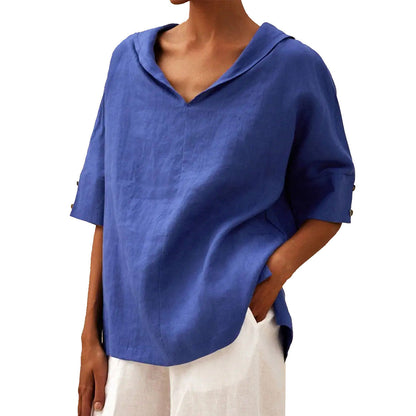 Damen Halbarm Bluse für Büro und Freizeit – Legerer Komfort, Eleganter Look