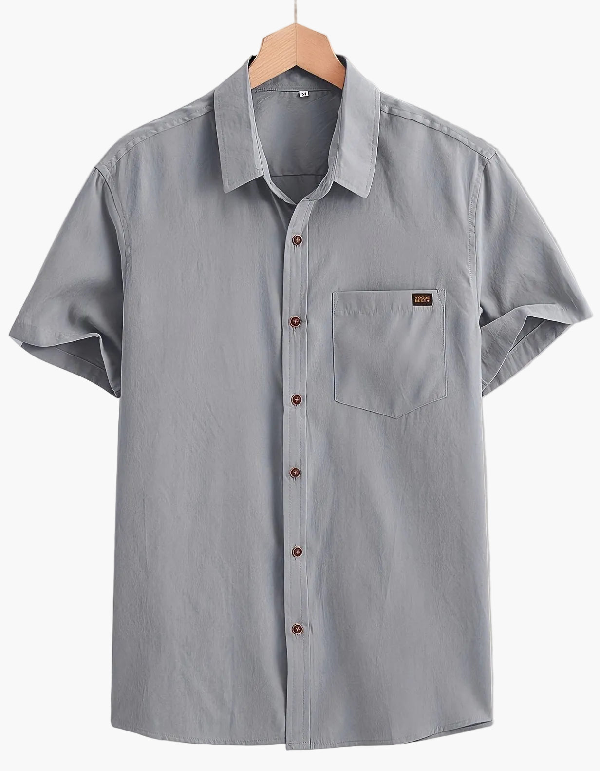 Chemise décontractée homme à manches courtes avec patte de boutonnage – Chemise d'été moderne pour le quotidien et le bureau
