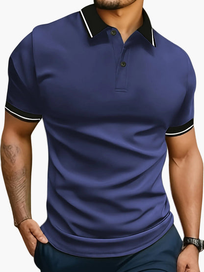 Herren Polo T-Shirt Modern Casual mit Kontrastkragen – Kurzarm für Alltag und Freizeit