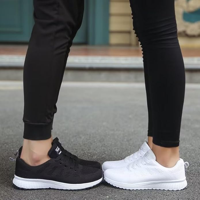 Dame sneakers fritidssko med åndbart mesh – Behagelige sportssko til hverdag, fitness og gåture