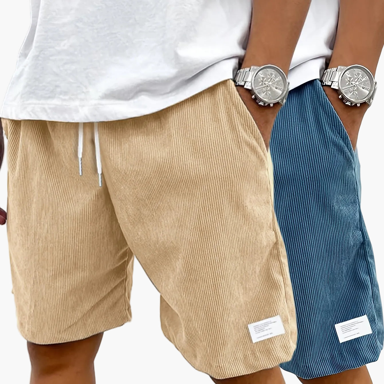 Pantaloncini da uomo vintage casual con tasche – Vestibilità regolare, stile street, moda estiva