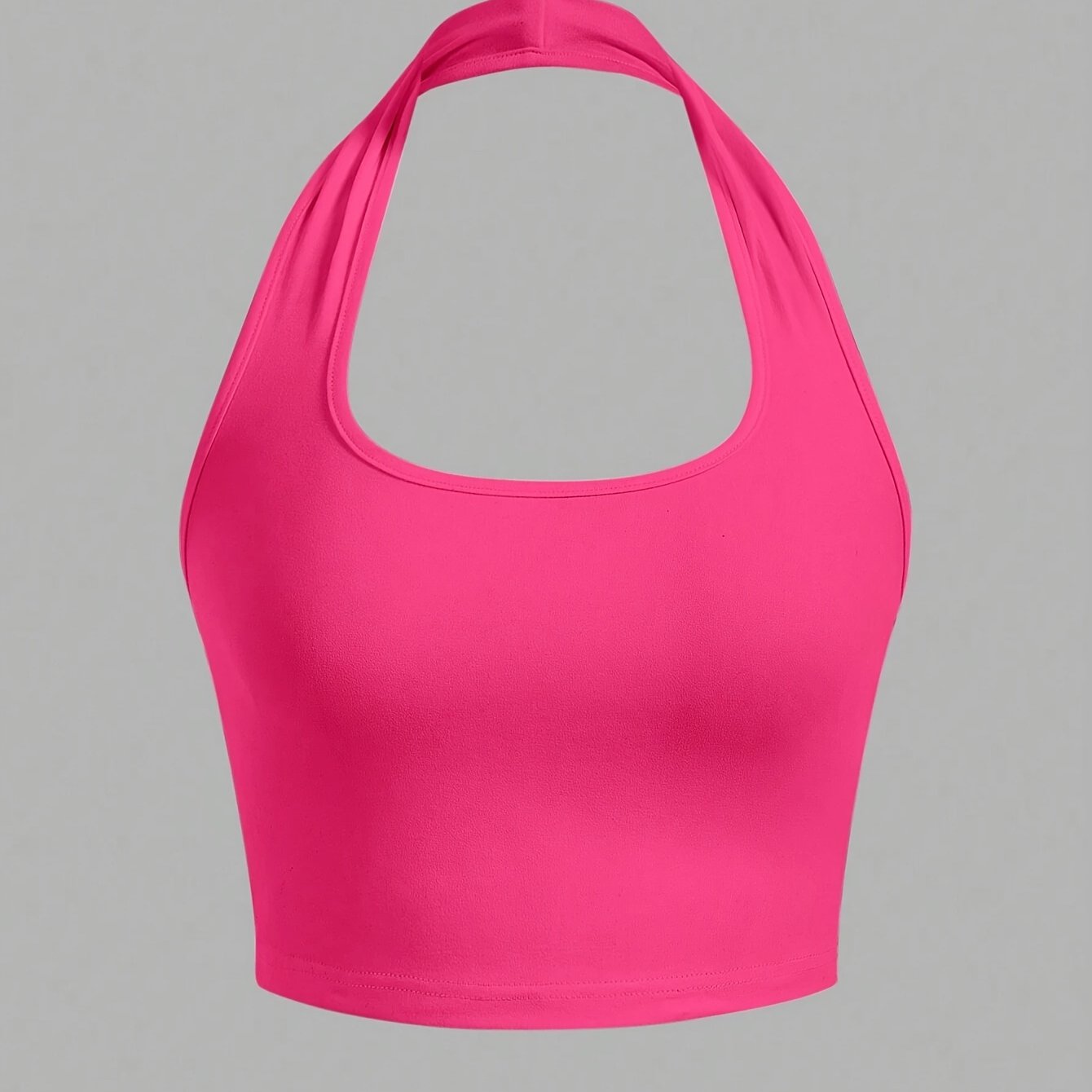 Dame Halterneck Croptop med åben ryg – Moderne sommerbasic til fritid og fest
