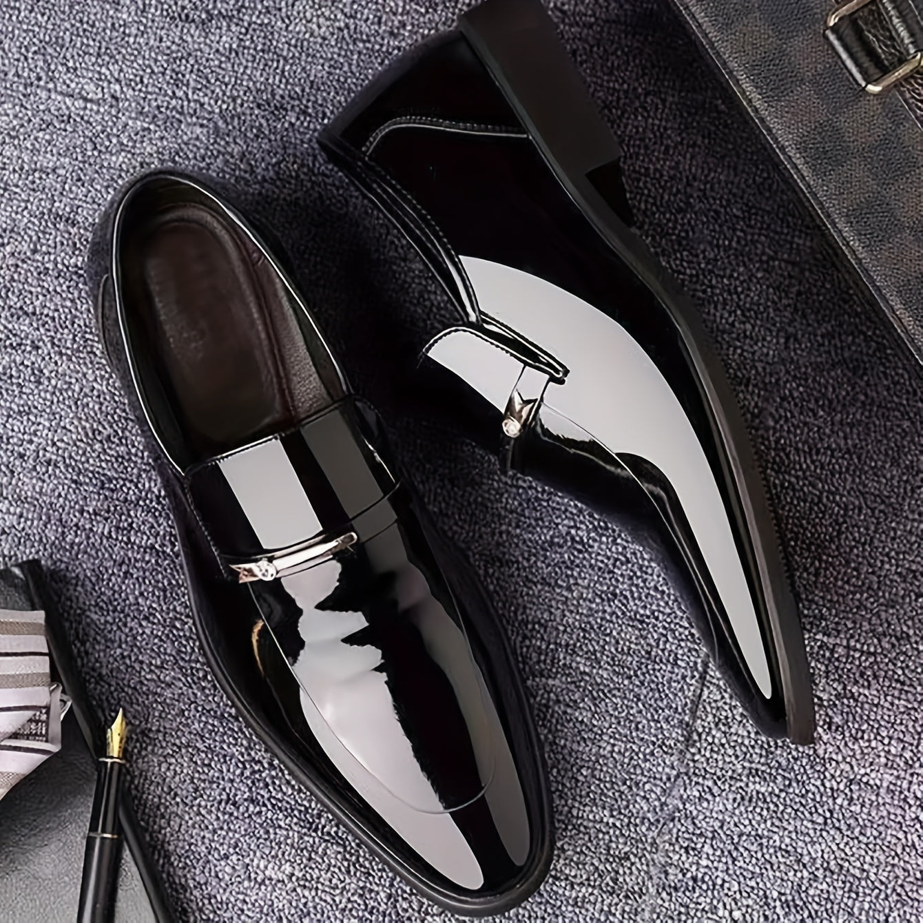 Mocassini eleganti da uomo – Scarpe lucide da abito per ufficio e occasioni formali