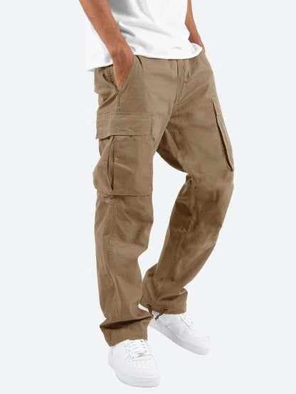 Pantalon cargo pour homme style streetwear – Pantalon décontracté confortable à coupe droite avec grandes poches